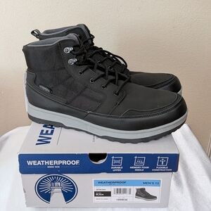 New Weatherproof Men's Sneakerboot Boots Black Size 13